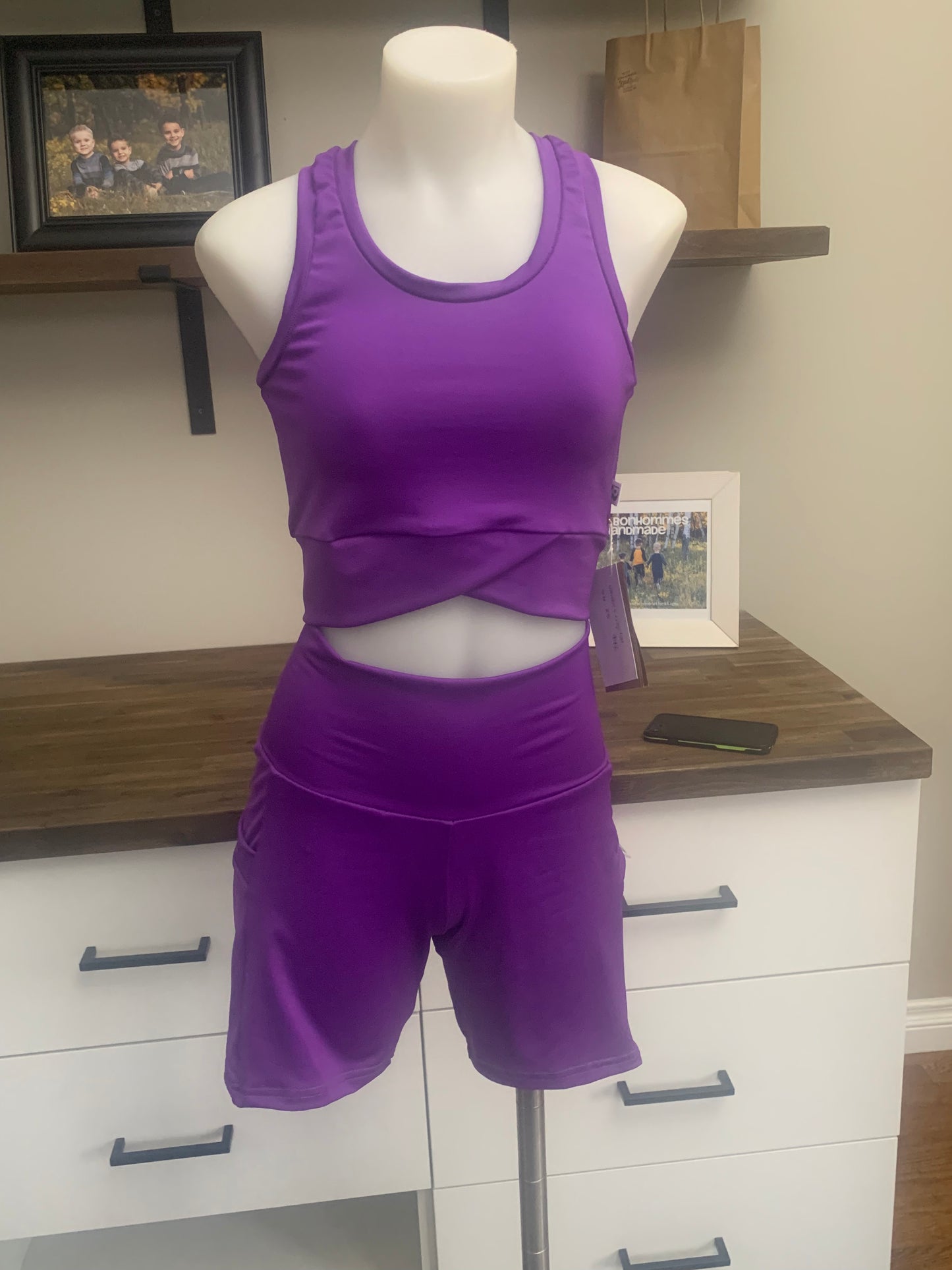 Women's Twisted Crop Top - Purple