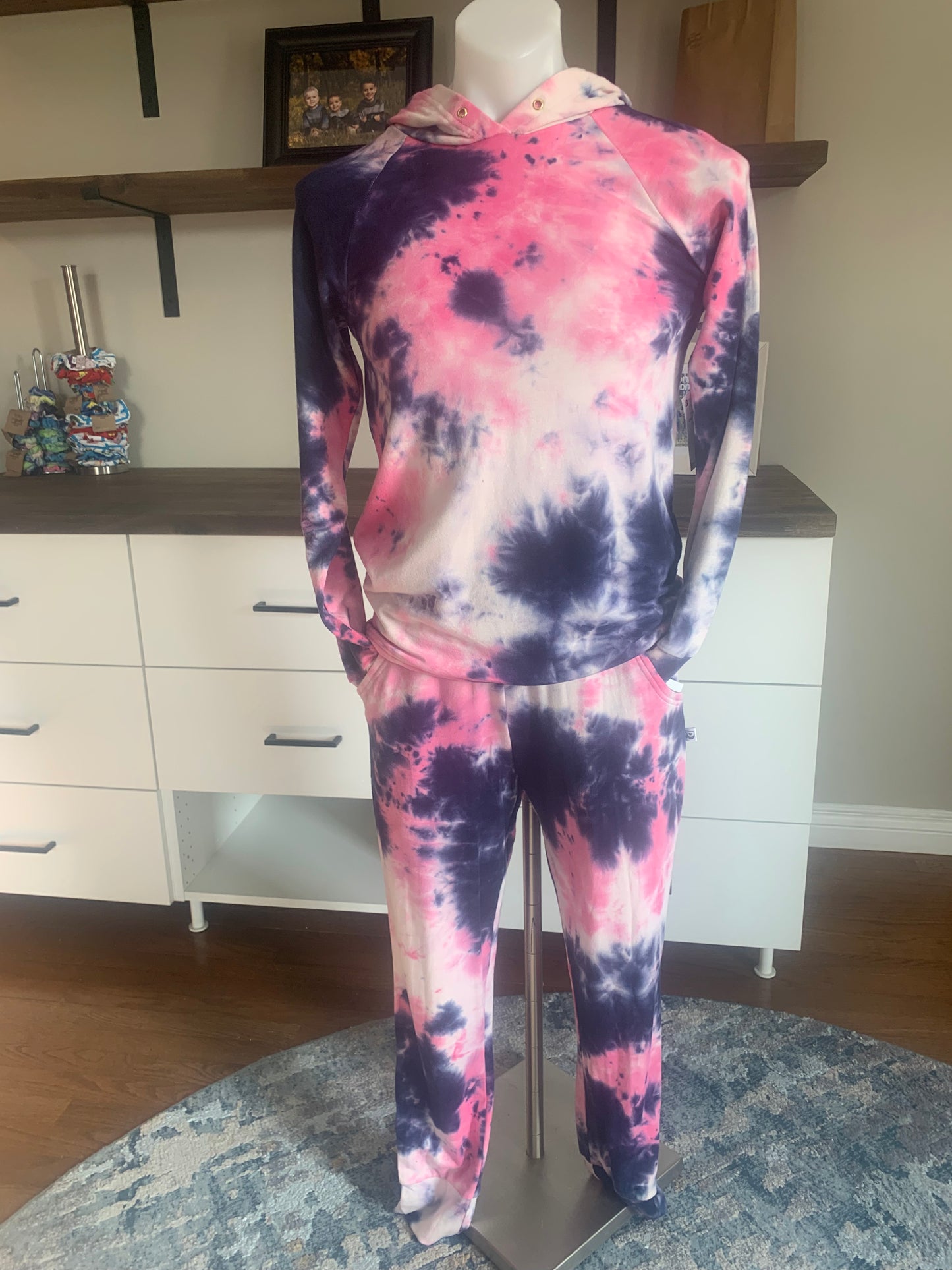 Bamboo Jogger Pants Tie Dye - Pink/Navy