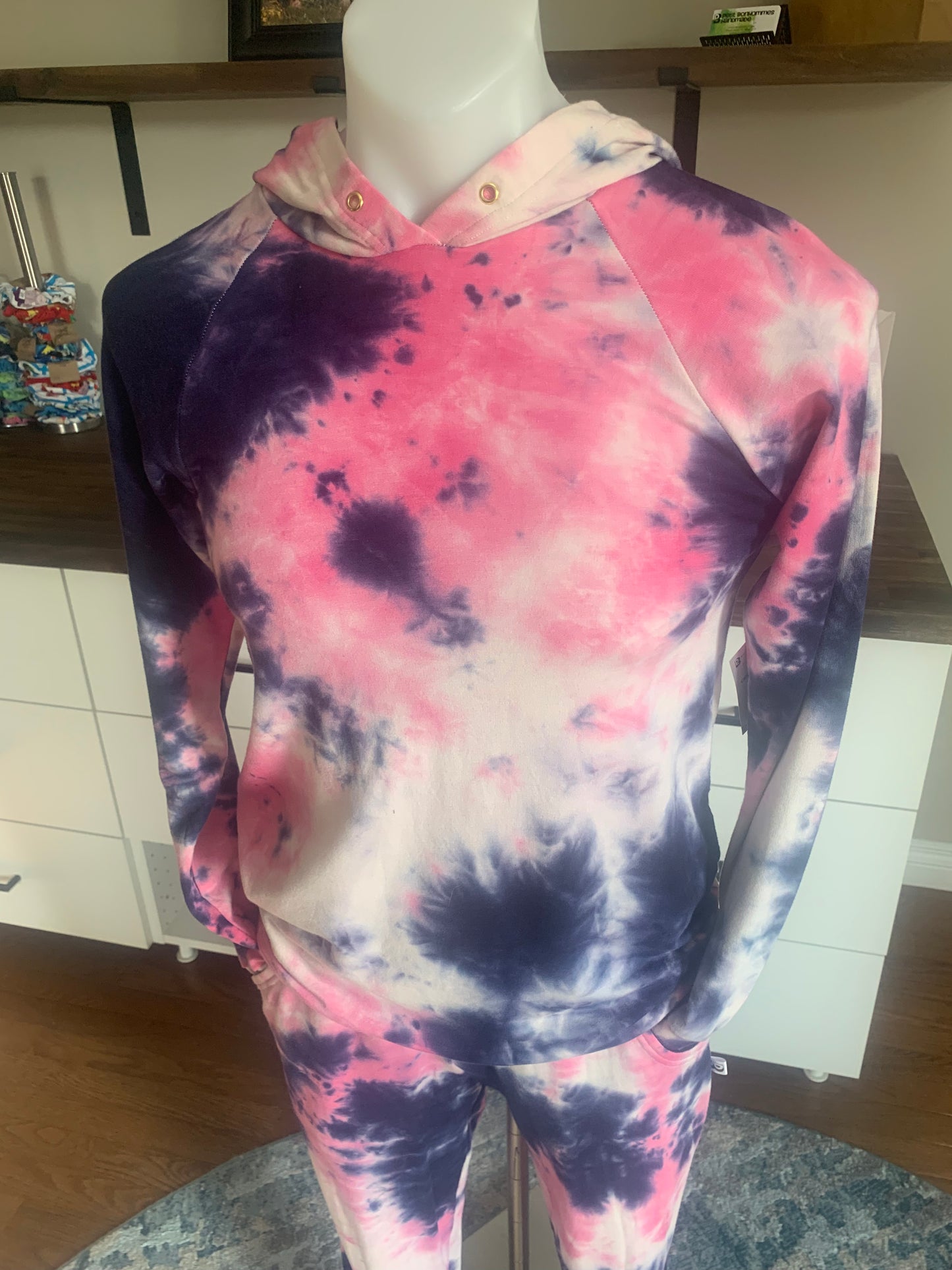 Bamboo Hoodies Tie Dye - Pink/Navy