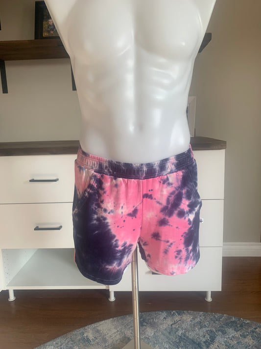 Bamboo Jogger Shorts Tie Dye - Pink/Navy