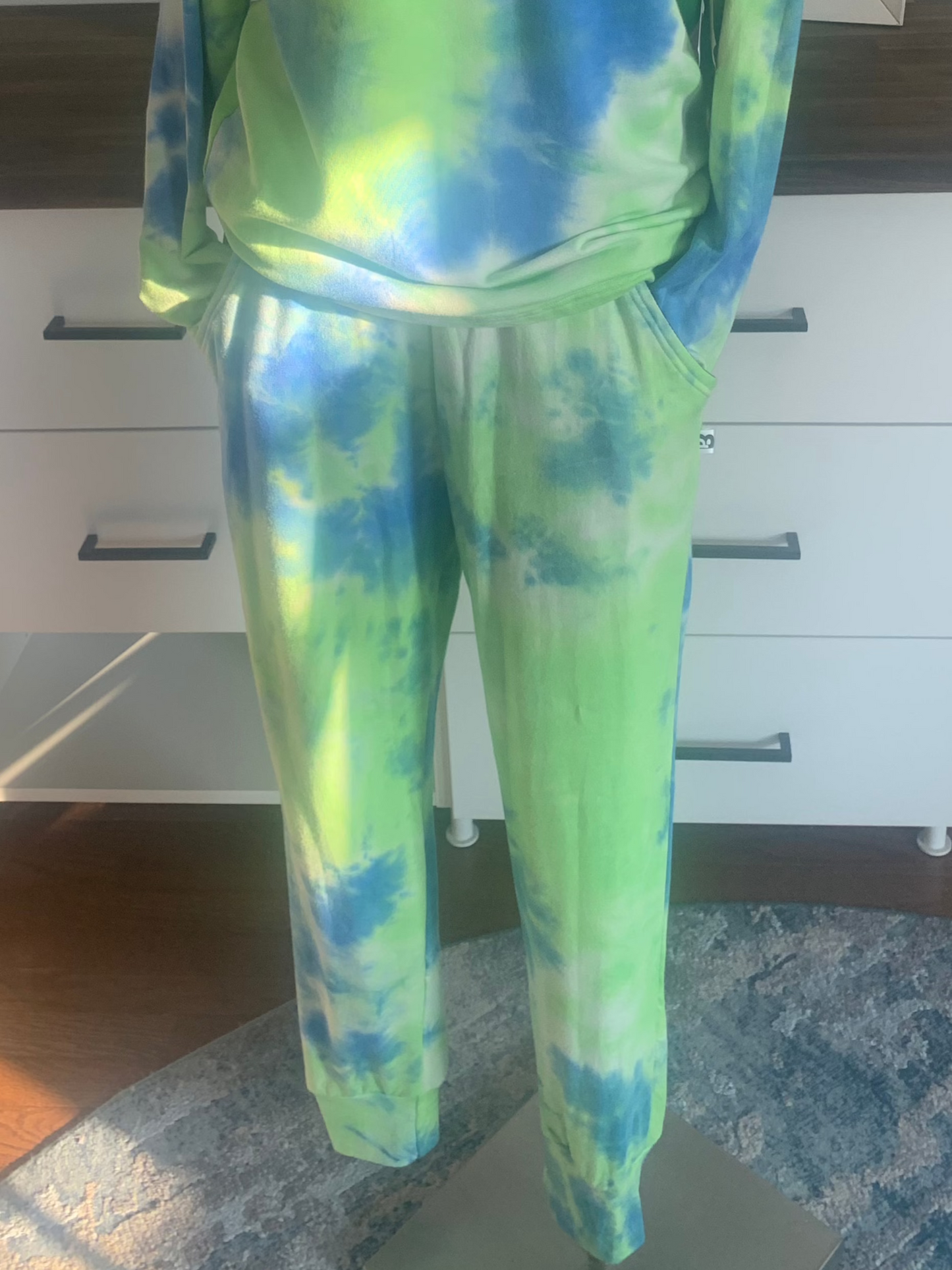 Bamboo Jogger Pants Tie Dye - Green/Blue