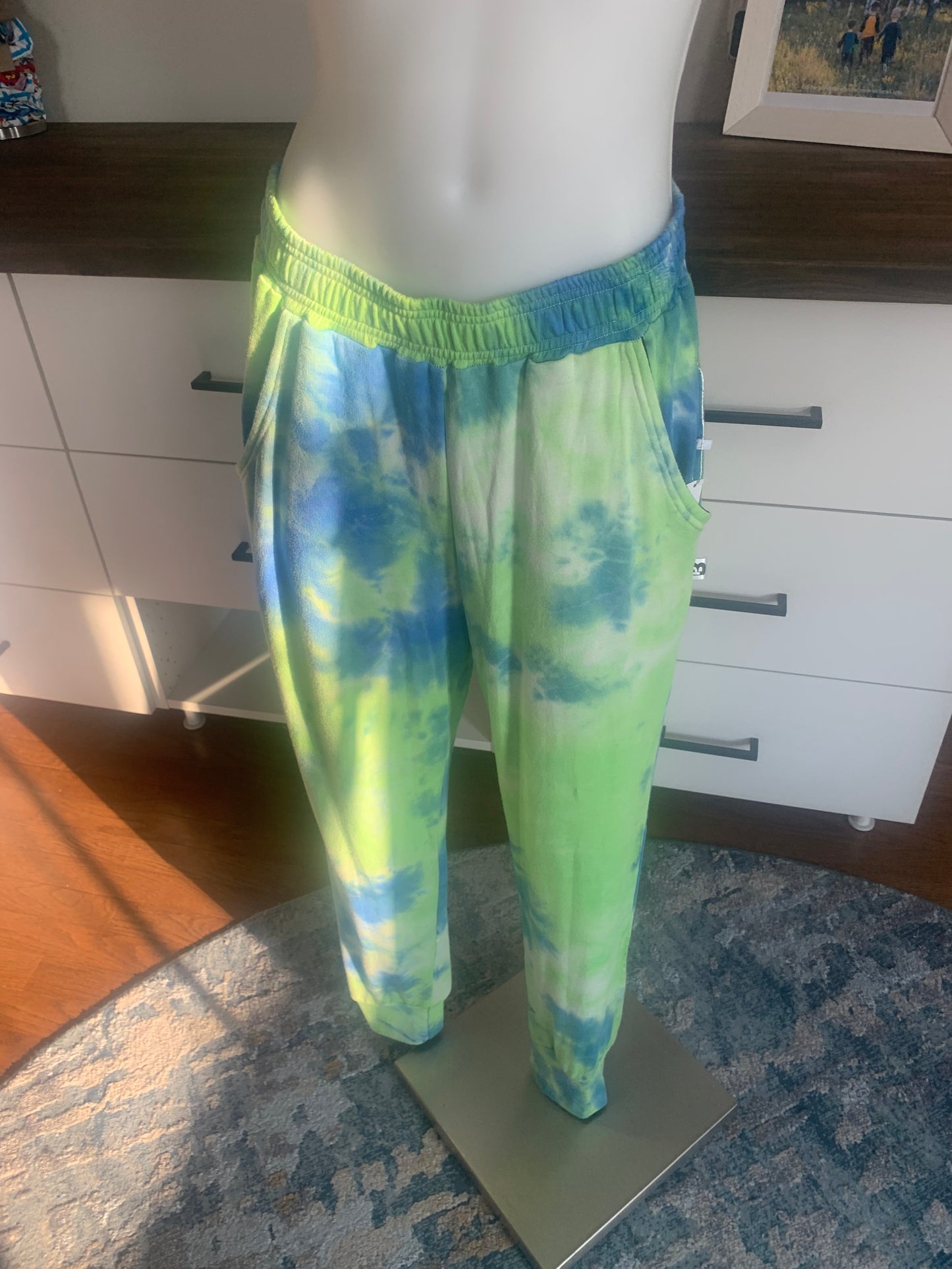 Bamboo Jogger Pants Tie Dye - Green/Blue