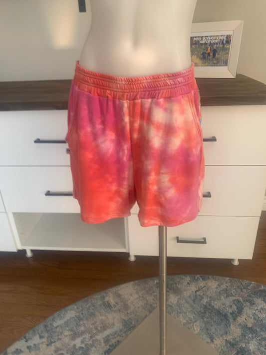 Bamboo Jogger Shorts Tie Dye - Coral/Raspberry