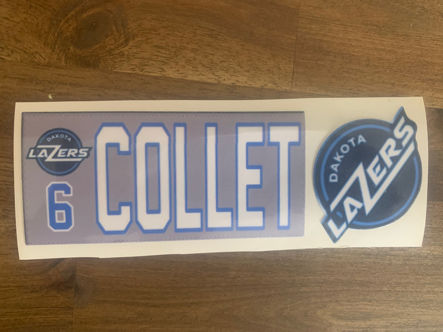 Custom Decals - Sports Team Logo Jersey Number Custom Design - Water Bottles Helmets