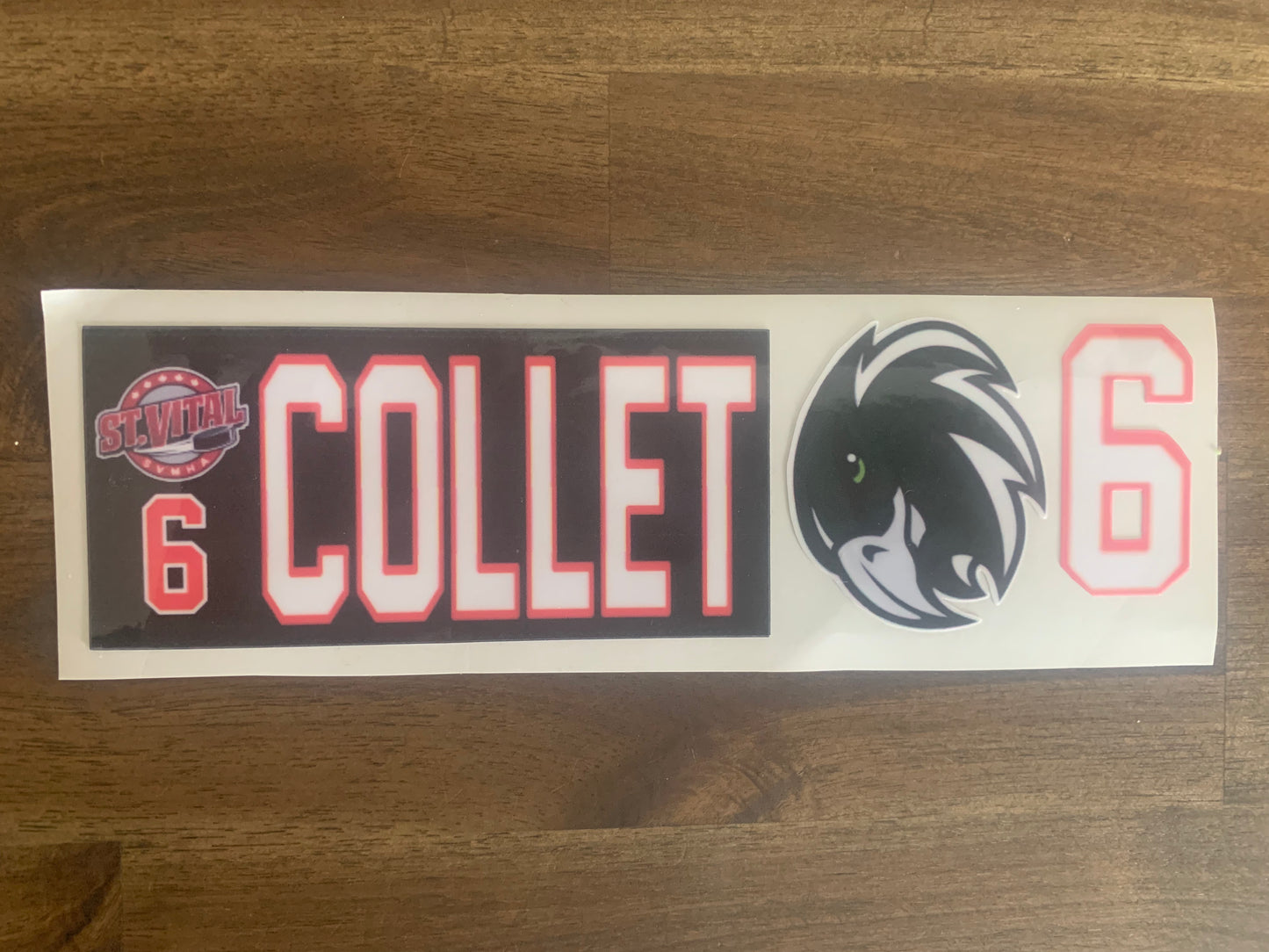Custom Decals - Sports Team Logo Jersey Number Custom Design - Water Bottles Helmets
