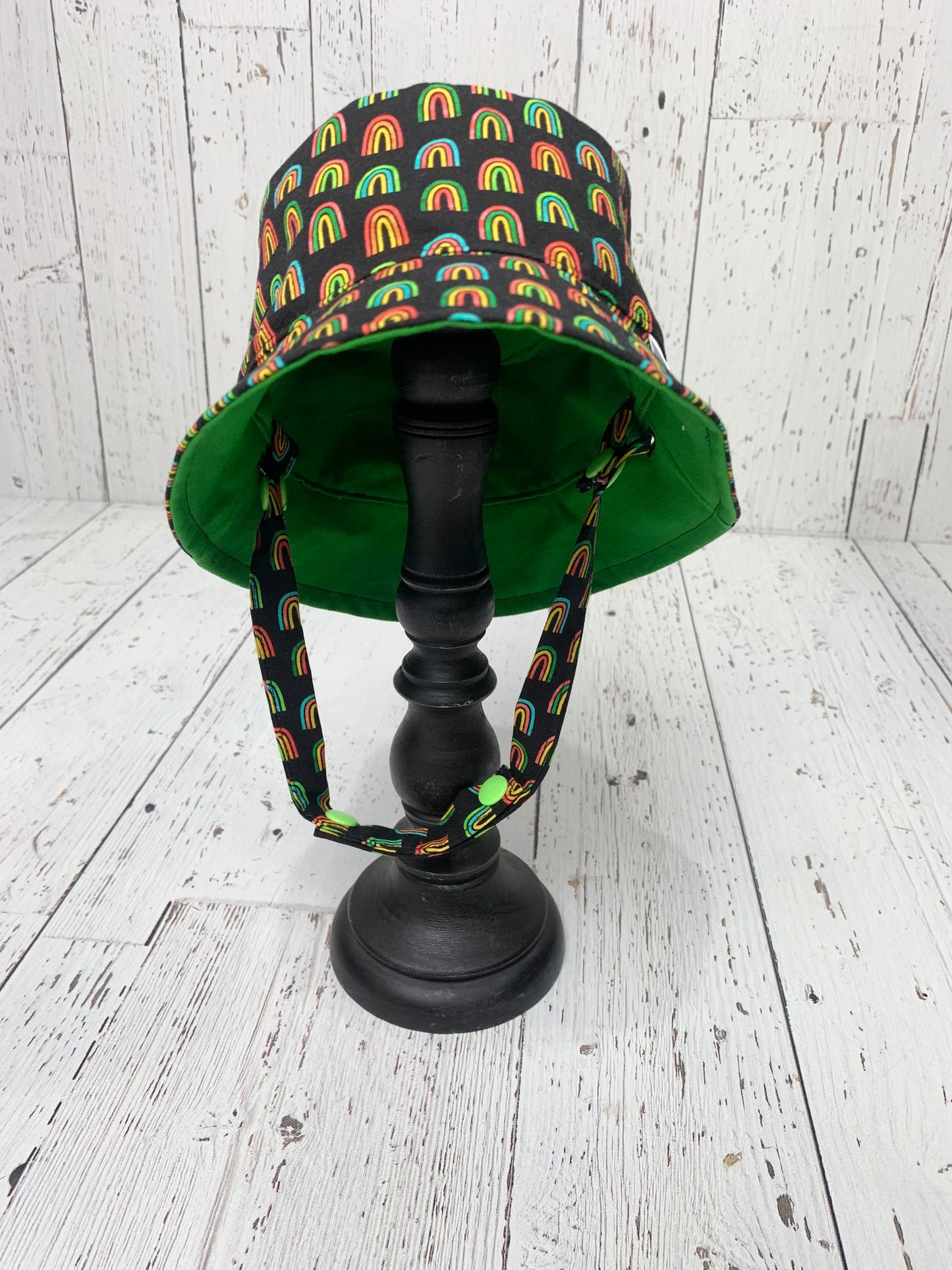 Bucket Hat - Rainbows on Black