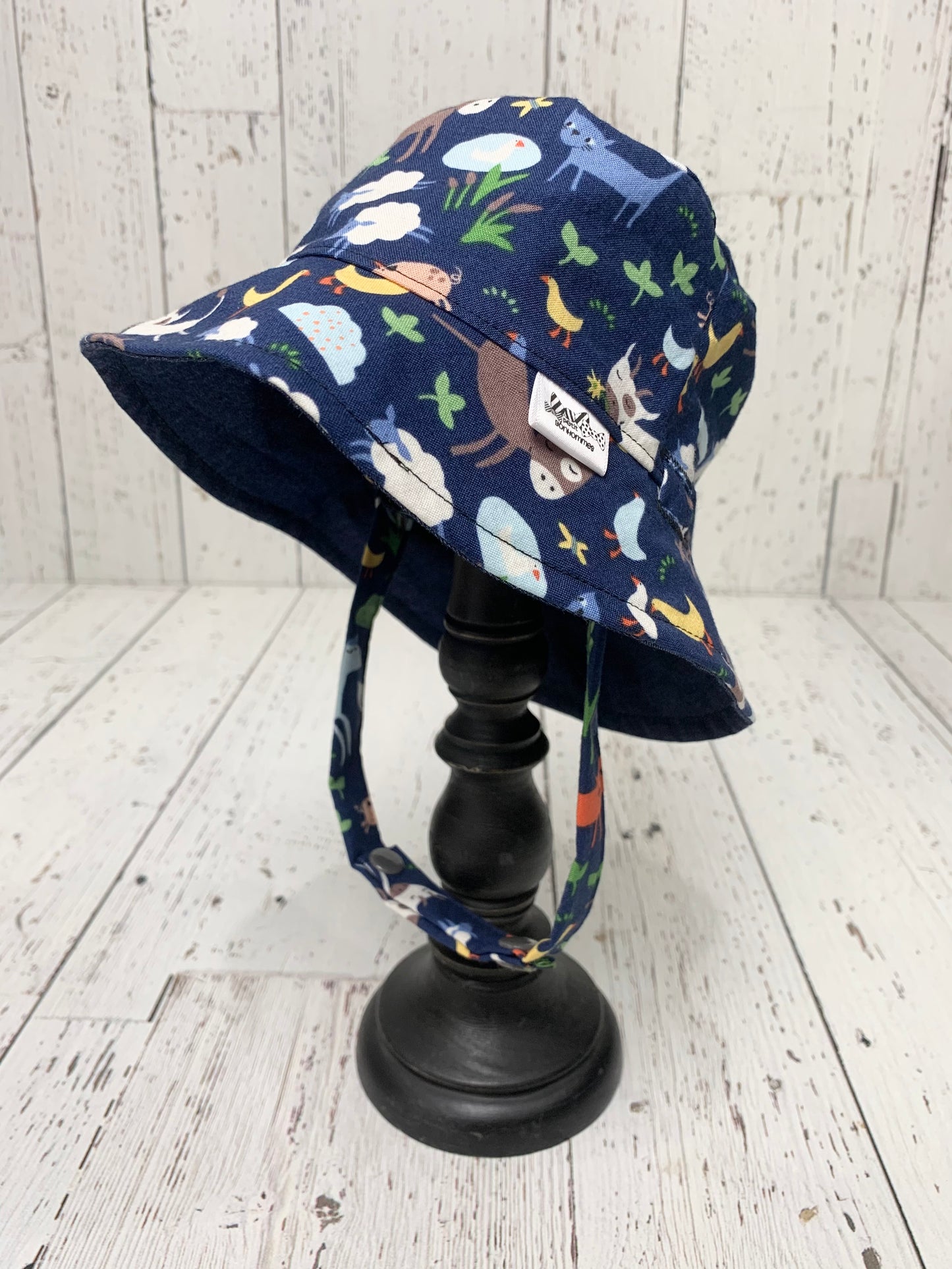 Bucket Hat - Farm Animals on Navy