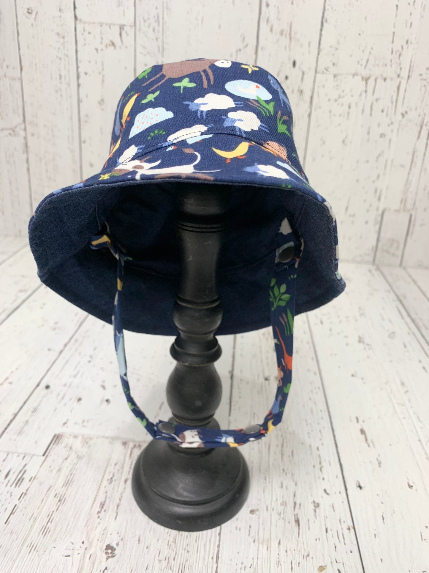 Bucket Hat - Farm Animals on Navy