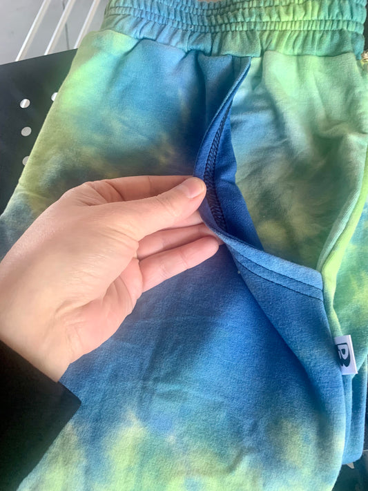 Bamboo Tie Dye Shorts - Green/Blue