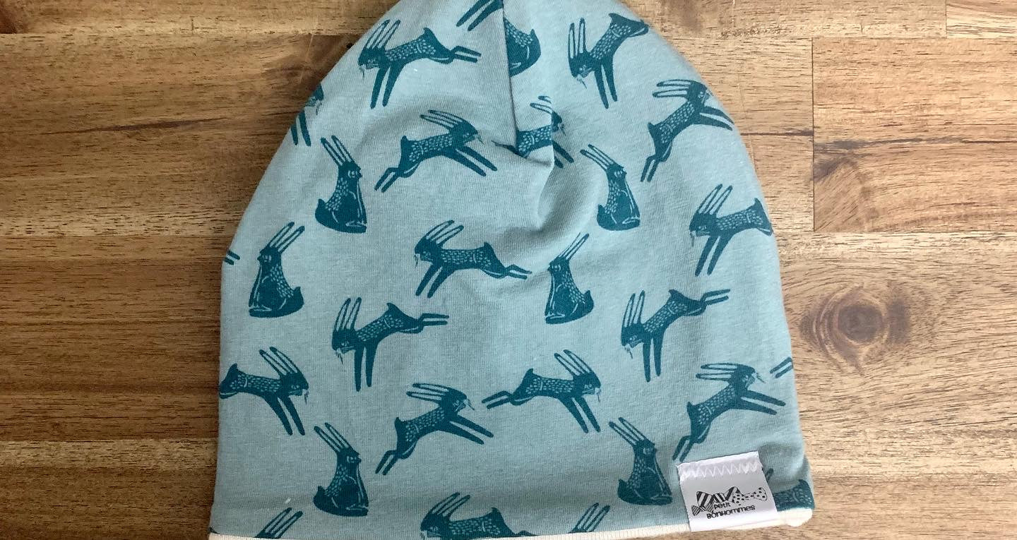 Slouchy Toque - Teal Bunny
