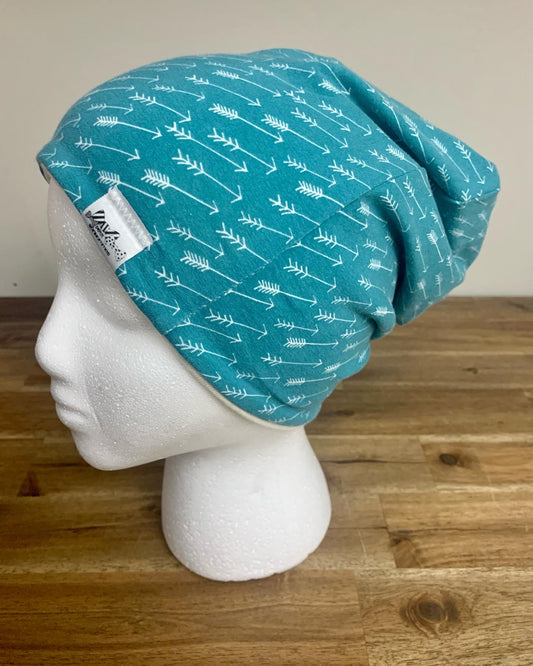 Slouchy Toque - Teal Arrows