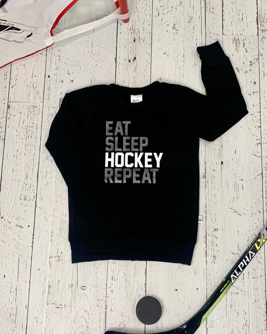 Bamboo Unisex Pullover Sweater - Eat Sleep Hockey Repeat