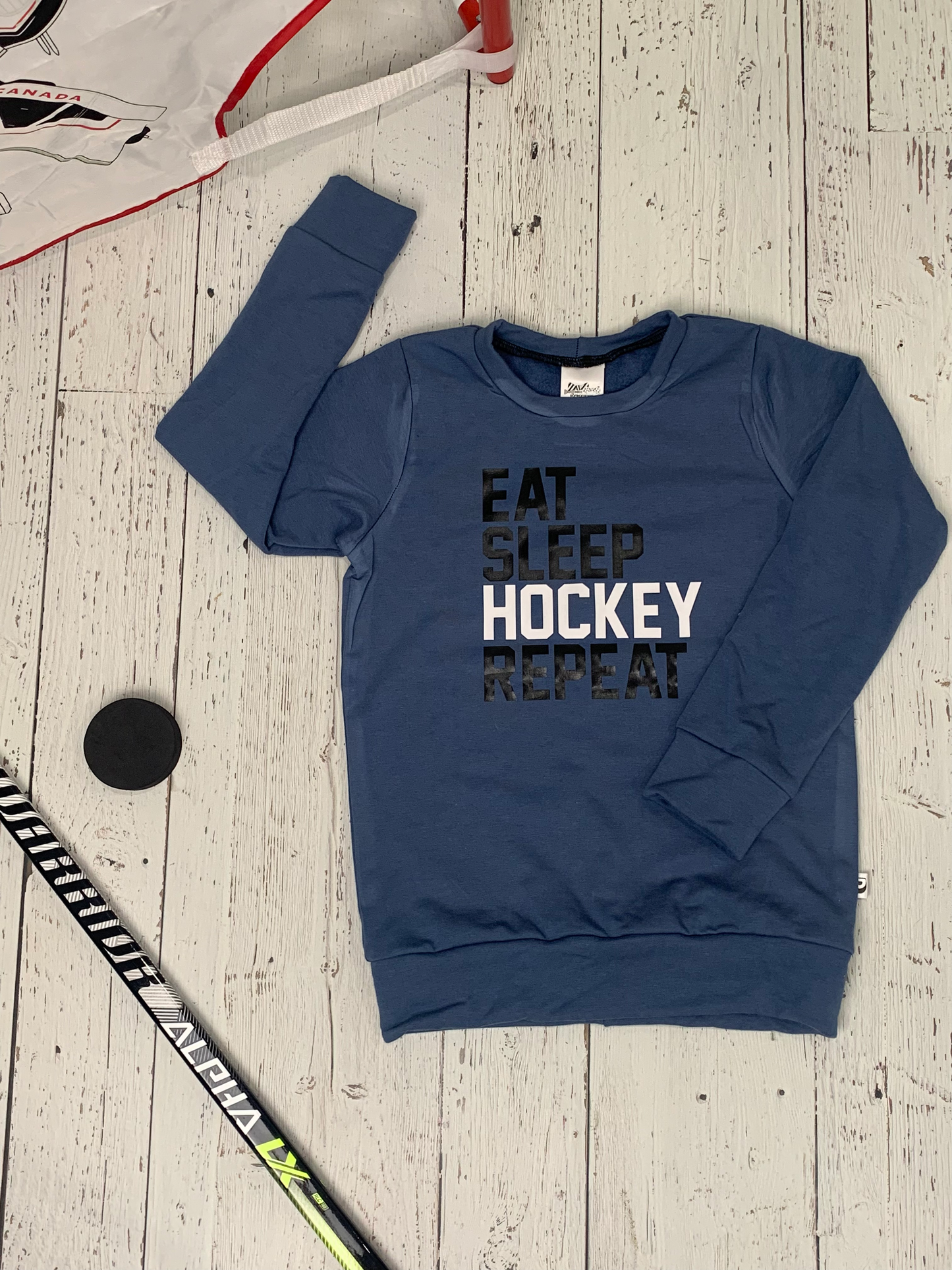 Bamboo Unisex Pullover Sweater - Eat Sleep Hockey Repeat