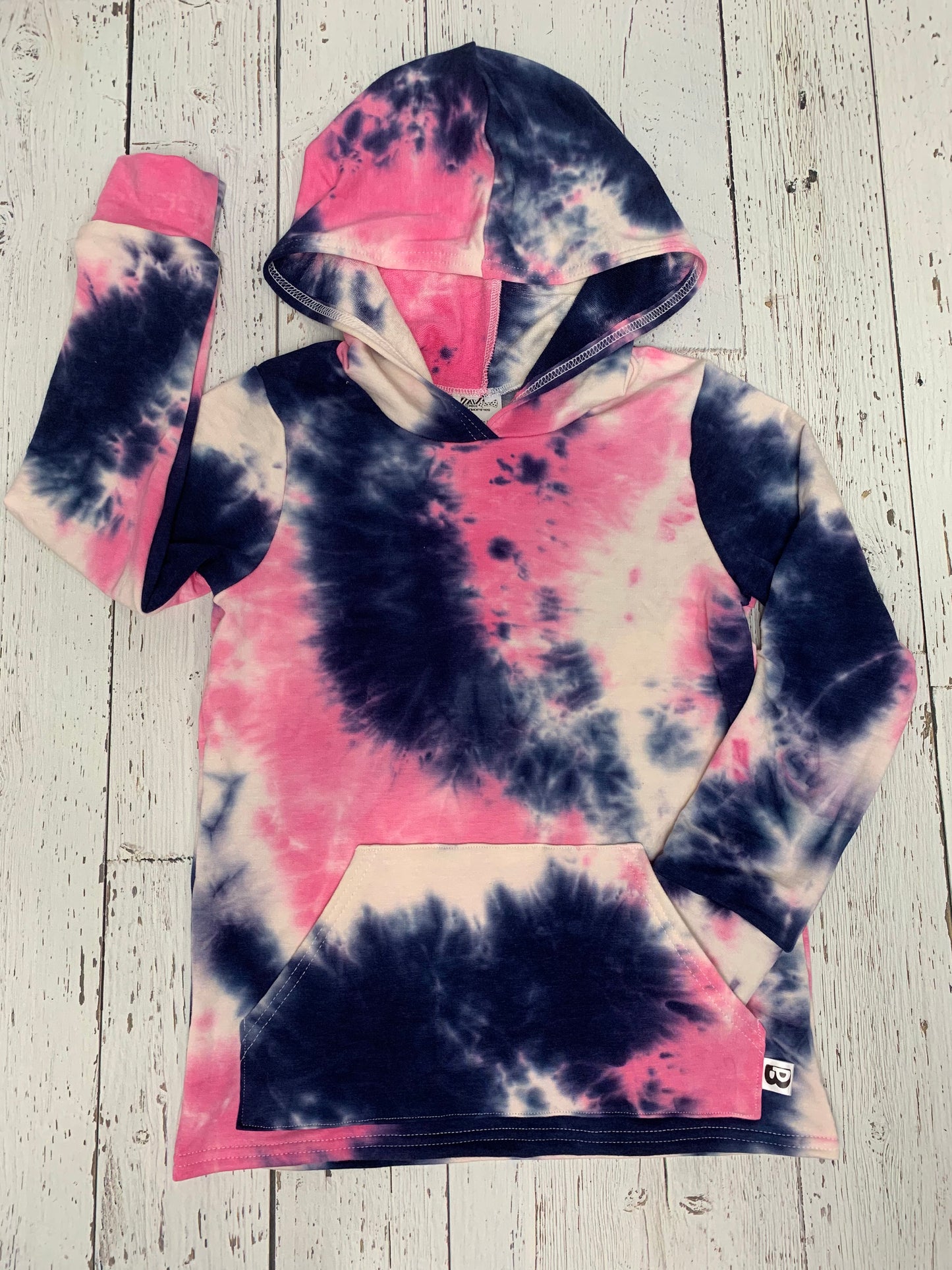 Bamboo Hoodies Tie Dye - Pink/Navy