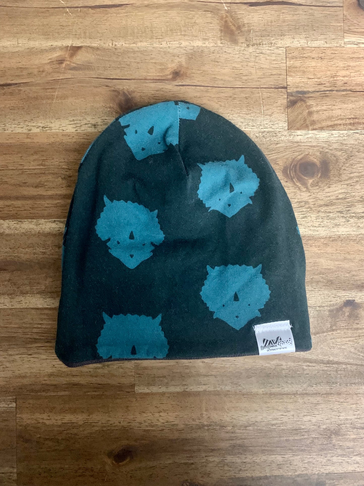Slouchy Toque - Teal Triceratops Dinosaur
