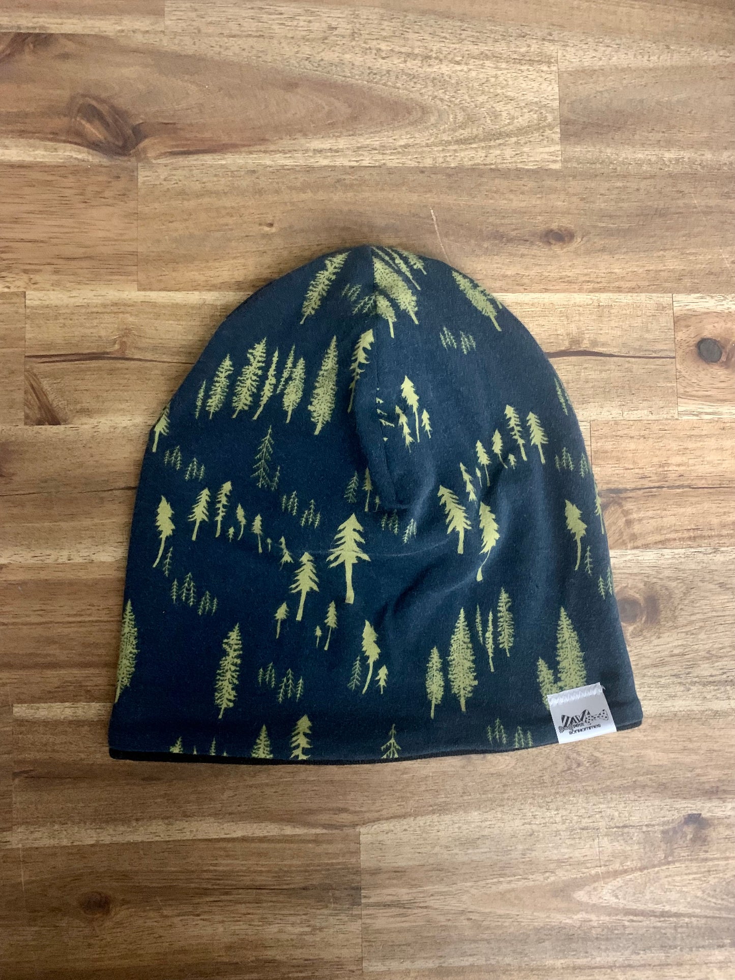 Slouchy Toque - Navy Gold Tree Silhouette