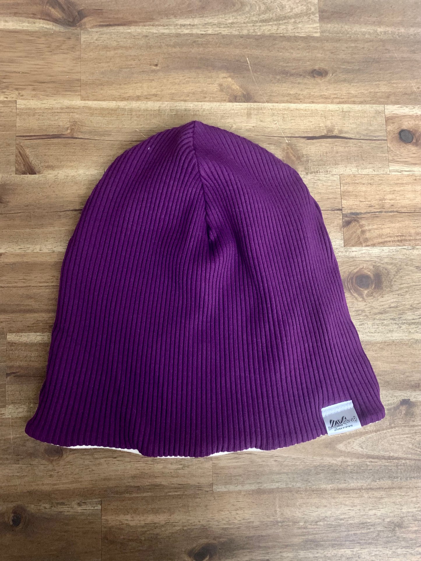 Slouchy Toque - Purple Rib Knit