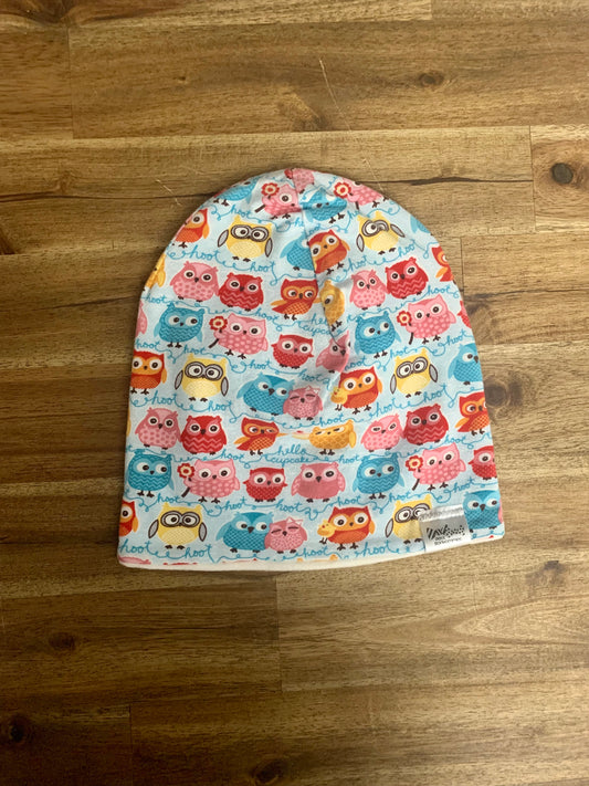 Slouchy Toque - Owl Party Pink Blue