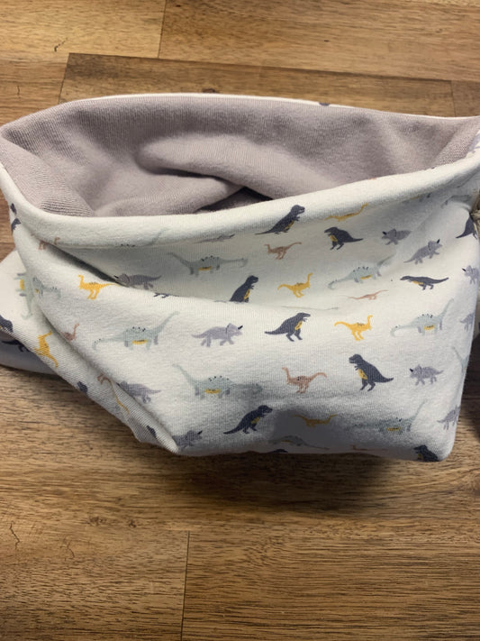 Neckwarmer - Mini Dinosaurs on Cream